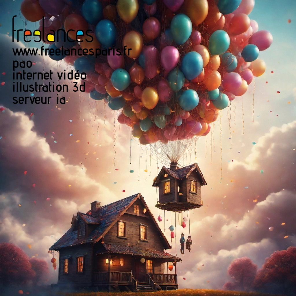 Pao mise en page internet vidéo illustration 3d serveur IA générative AI freelance paris studio de création magazines mqa189h0